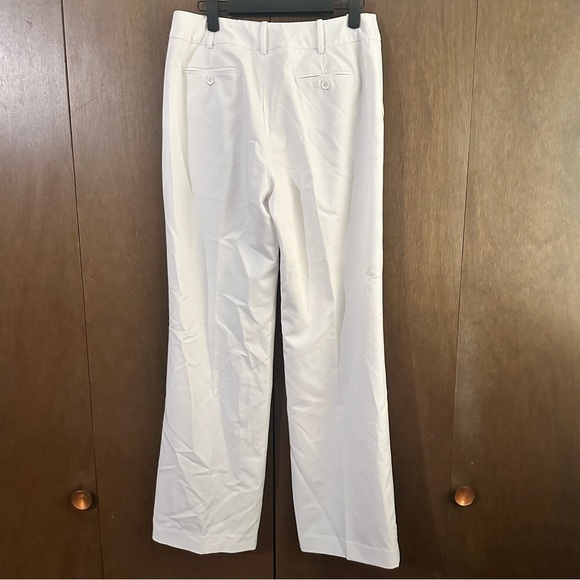 dressbarn White Wide Leg Pants Coastal Office Business Casual Vacation Sz 4 - Picture 6 of 9